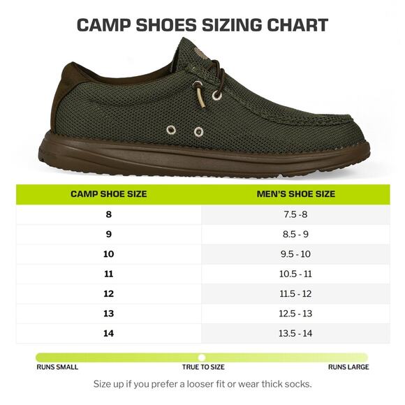 Gator Waders Mens Camp Shoes Slip On Outdoor Loafers Olive Green Size 10 - Picture 10 of 11